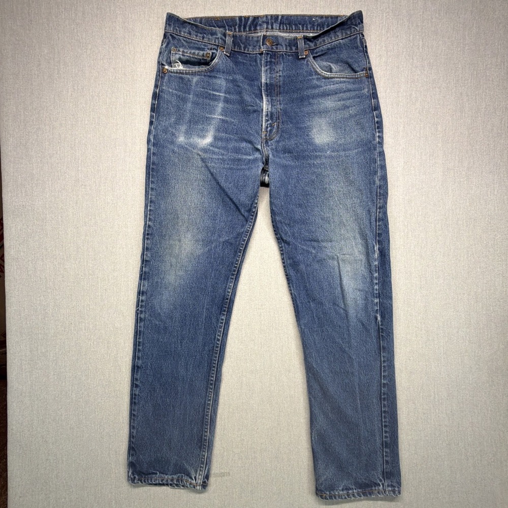 VTG 80s Levi's 505 Blue Straight Jeans Mens 38x32 (Fits 36x31) Made in USA